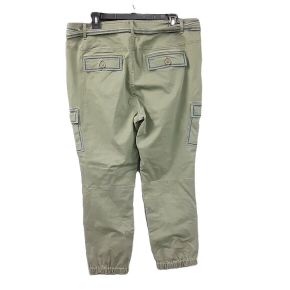 Sundance Womans Pants Size 16 Embroidered, Cargo Pockets, Belt, Zip Legs - Picture 2 of 10